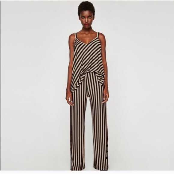 Zara Striped Flowy Pants - Picture 1 of 6